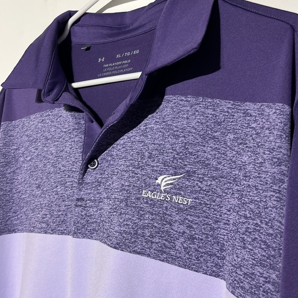 Under Armour Men’s The Playoff Polo Bodega Purple Stripe Size XL - Picture 6 of 8